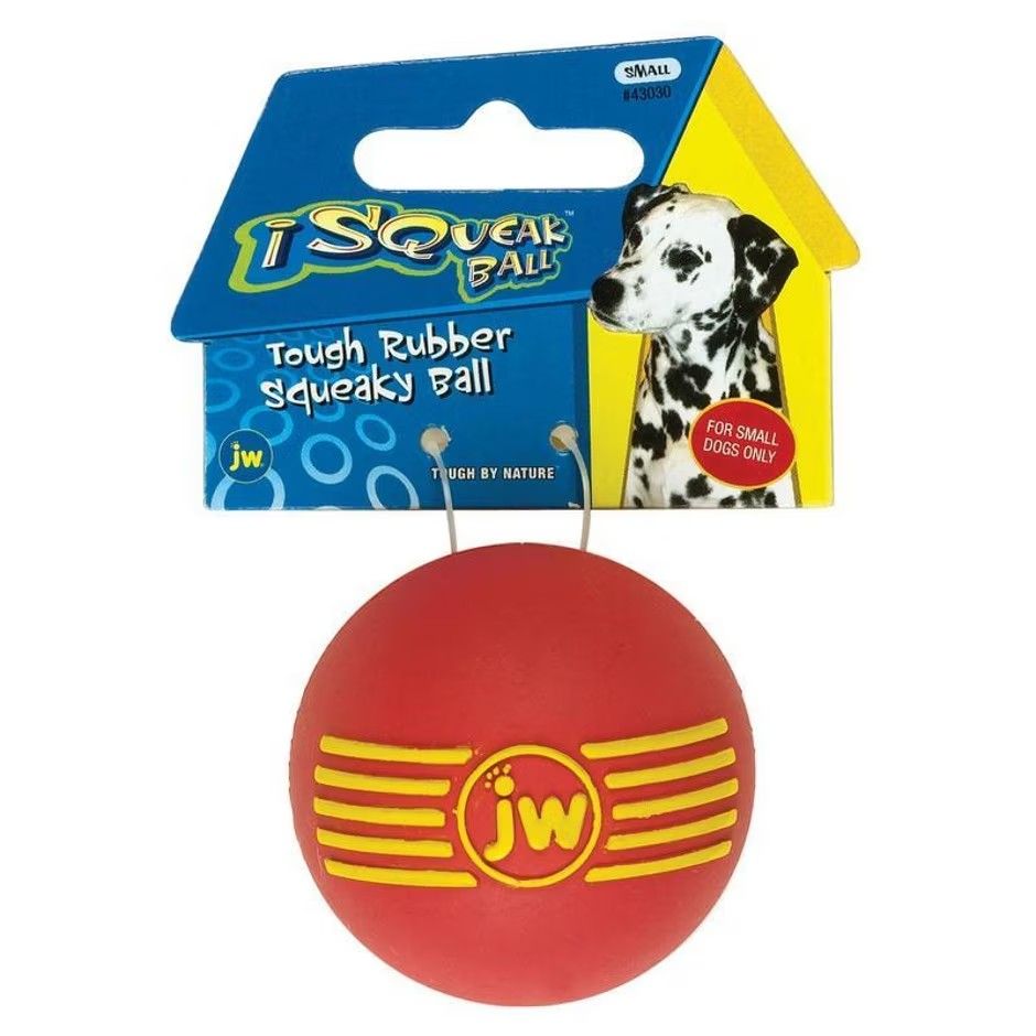 JW Pet Company iSqueak Ball Rubber Dog Toy  Small  Colors Vary, Size: Small