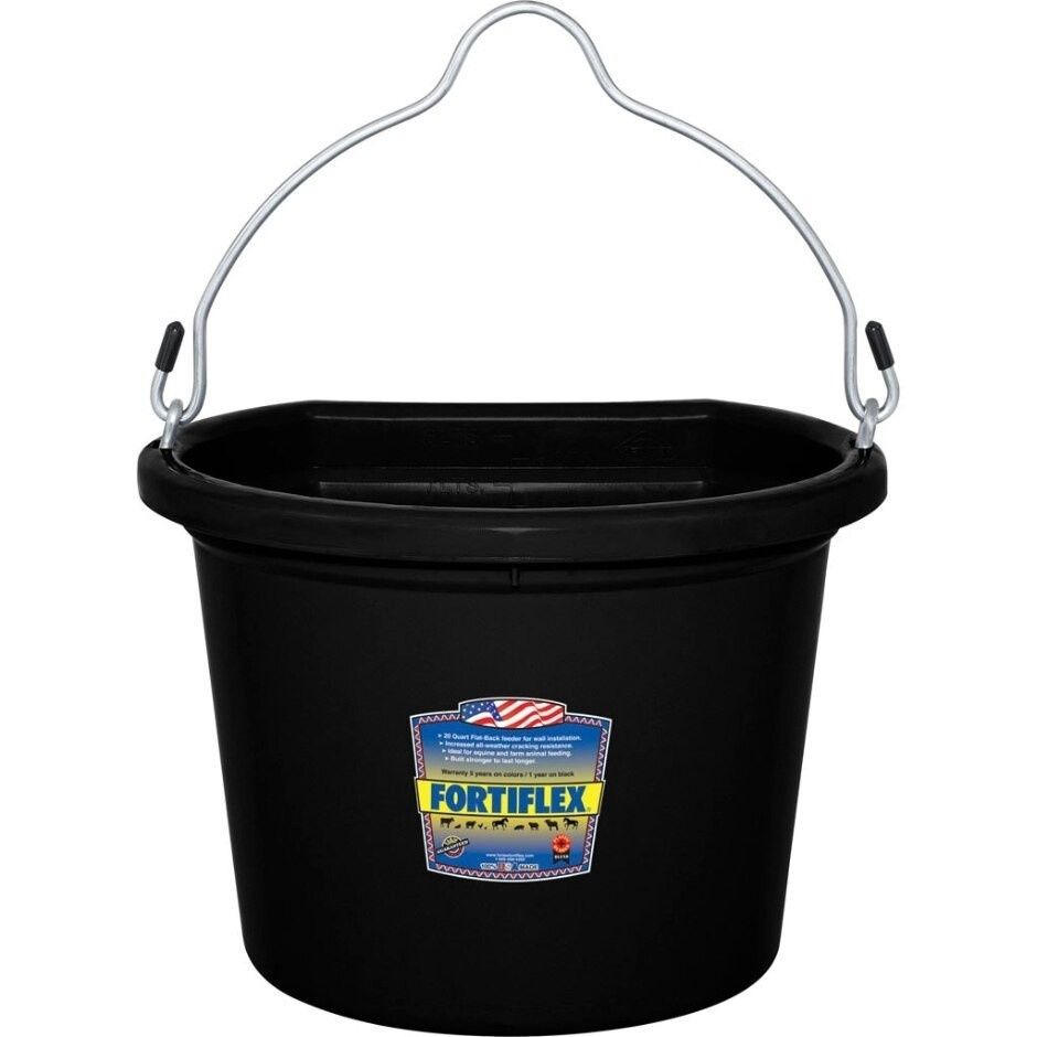 Fortiflex Flat Back Bucket 8 Qt Black