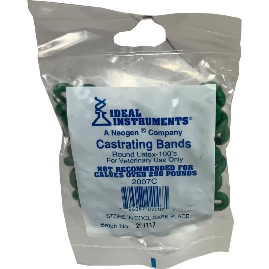 LATEX CASTRATING BANDS, Size: 100 ct