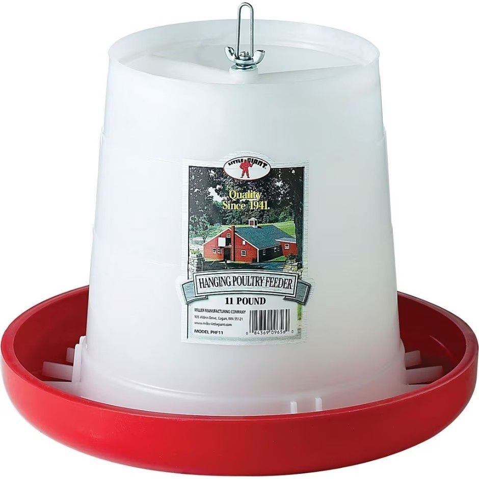 Little Giant Plastic Hanging Poultry Feeder Red 11 Lb