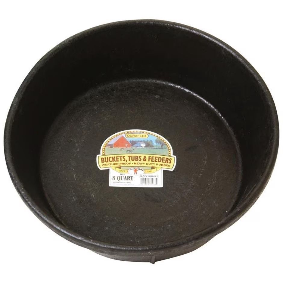 Little Giant Rubber Feed Pan Black 8 qt