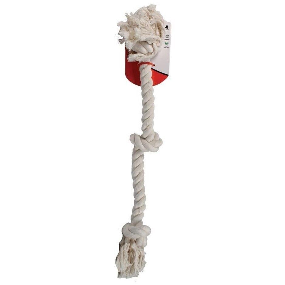 Mammoth Flossy Chews White Knot Rope Tug 25 in