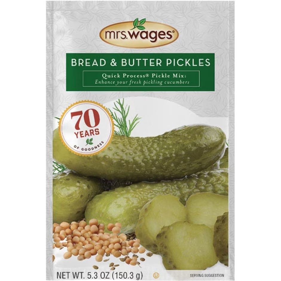 MRS. WAGES QUICK PROCESS BREAD &amp; BUTTER PICKLE MIX, Size: 5.3 oz