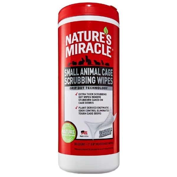 Nature&#39;s Miracle Deodorizing Cage Wipes for Small Animals (5179)