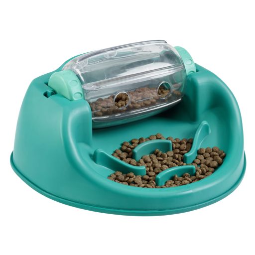 Outward Hound Green Spin N&#39; Eat Food Puzzle Feeder Dog Bowl, 2 Cups, One Size Fits All, Green