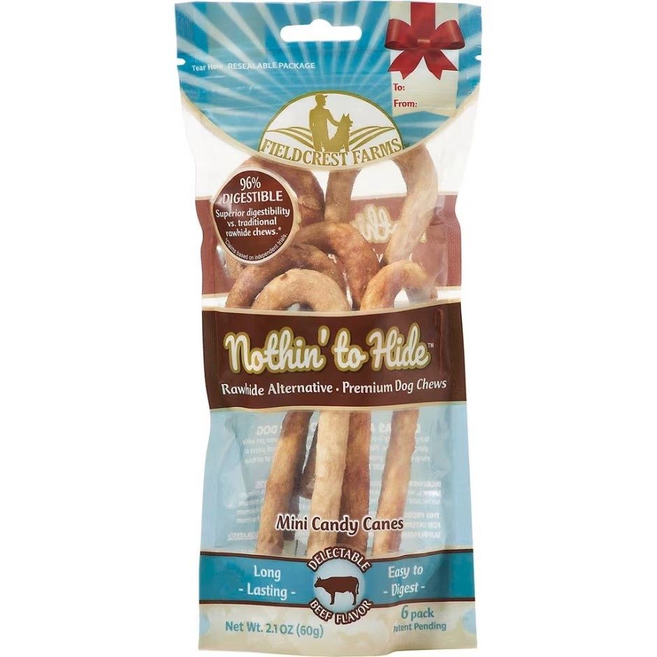NOTHIN  TO HIDE HOLIDAY CANDY CANE, Flavor: Beef, Size: Mini