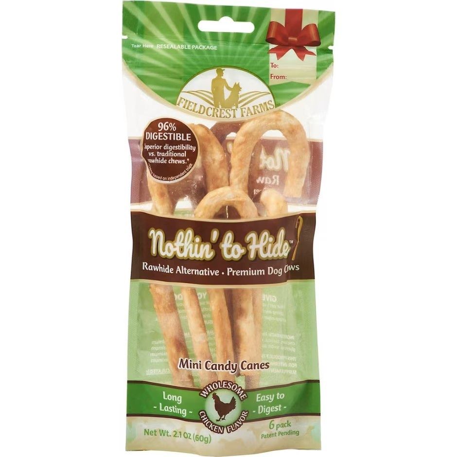 NOTHIN&#39; TO HIDE HOLIDAY CANDY CANE, Flavor: Chicken, Size: Mini