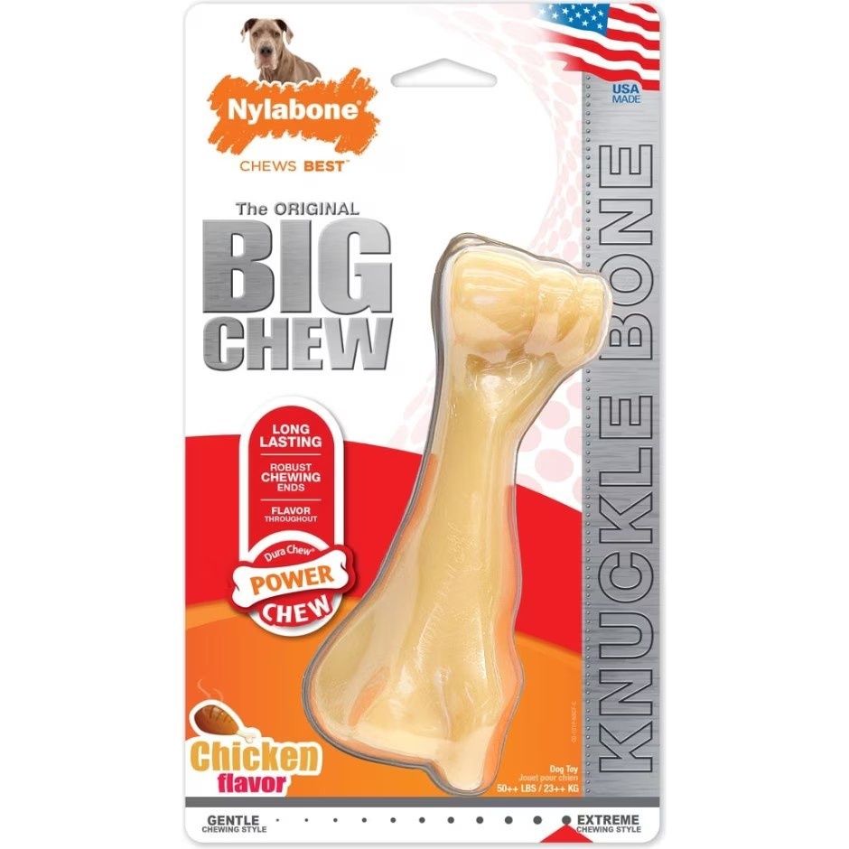 Nylabone Beef Bone Power Chew Extra Durable Chew Toy for Big Dogs Chicken Flavor /XX-Large/Monster - 50+ lb