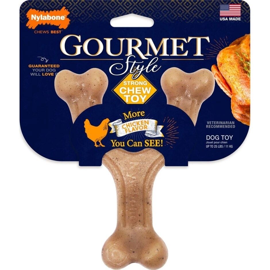 NYLABONE GOURMET STYLE STRONG CHEW WISHBONE, Size: LG