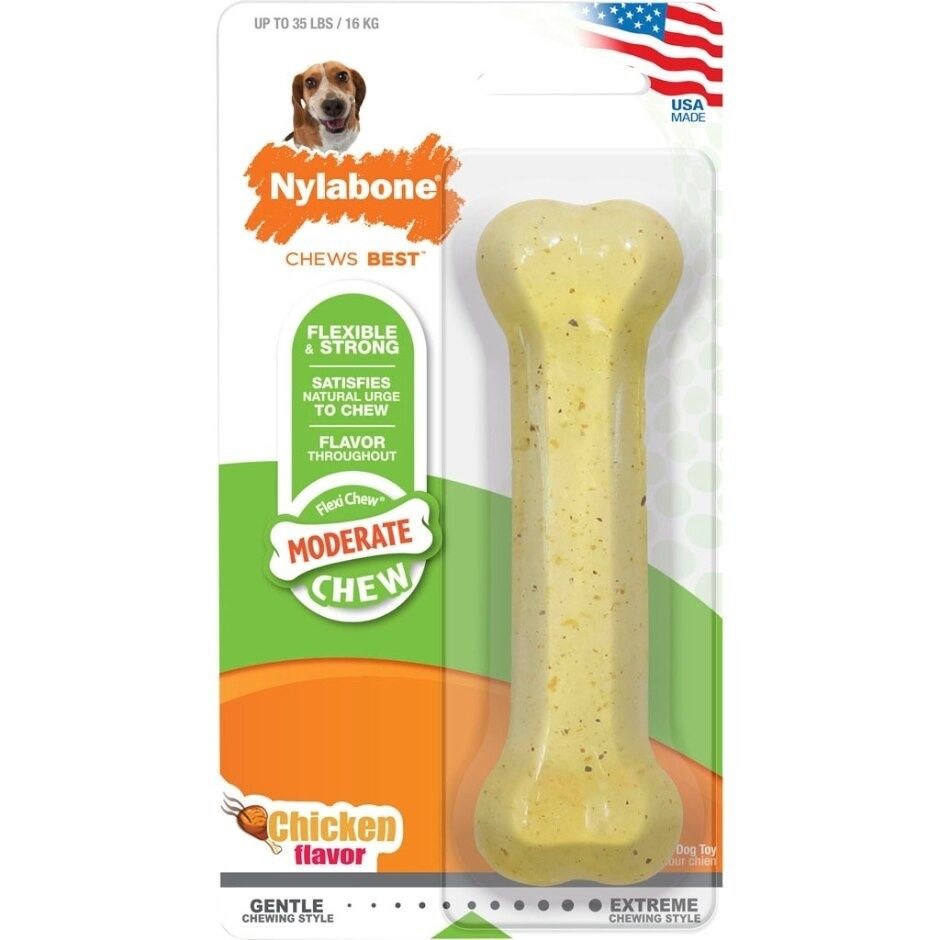 NYLABONE MODERATE CHEW BONE, Flavor: Chicken, Size: Wolf
