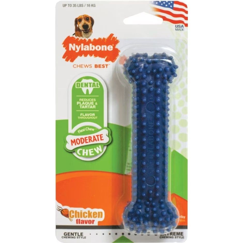 NYLABONE MODERATE CHEW DENTAL BONE, Size: Wolf