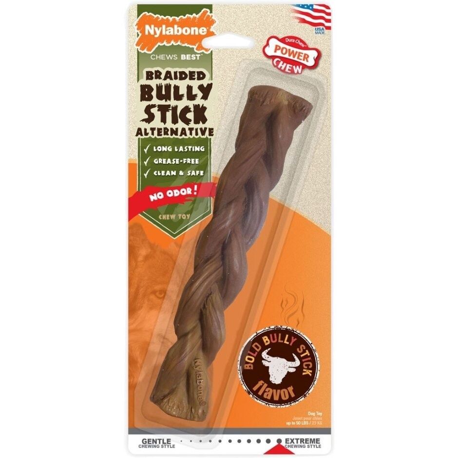 NYLABONE POWER CHEW ALTERNATIVE BRAIDED BULLY, Size: Giant