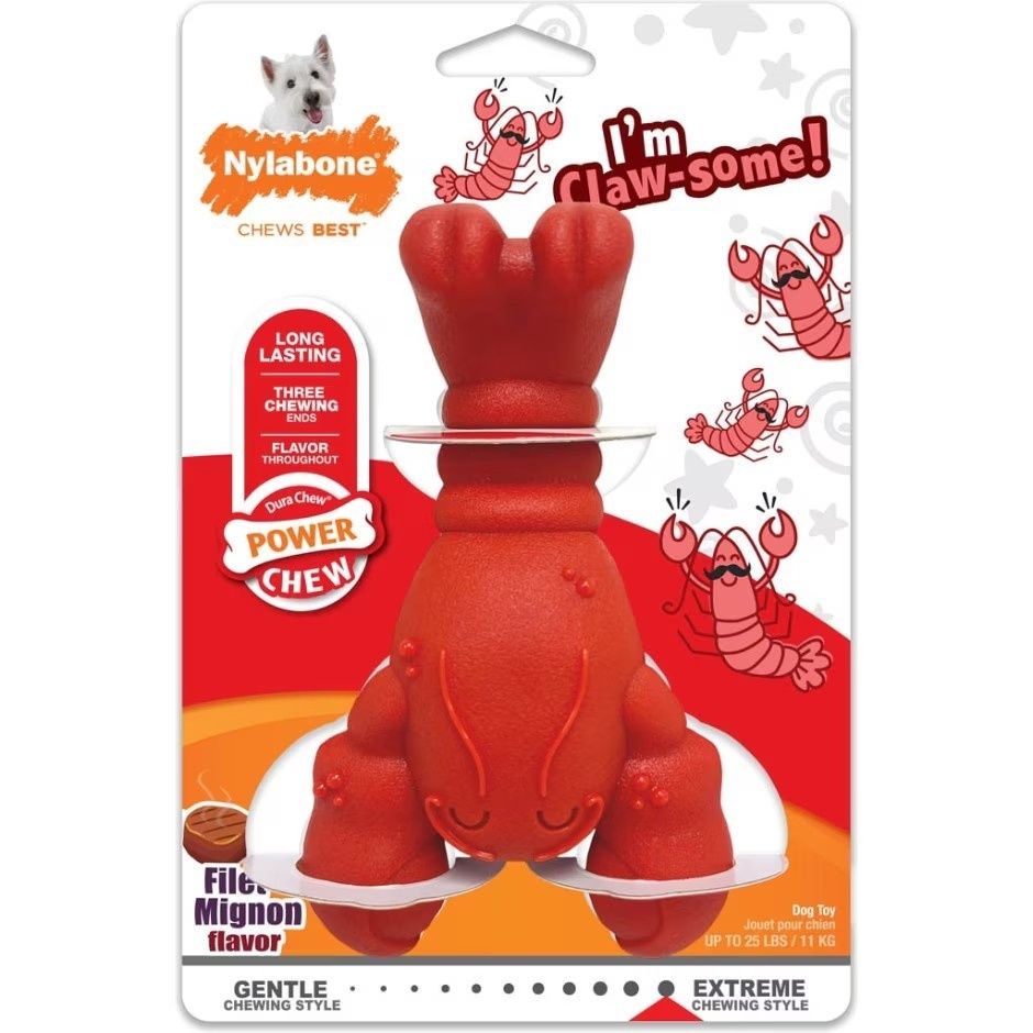 NYLABONE POWER CHEW LOBSTER I M CLAW-SOME, Size: Reg