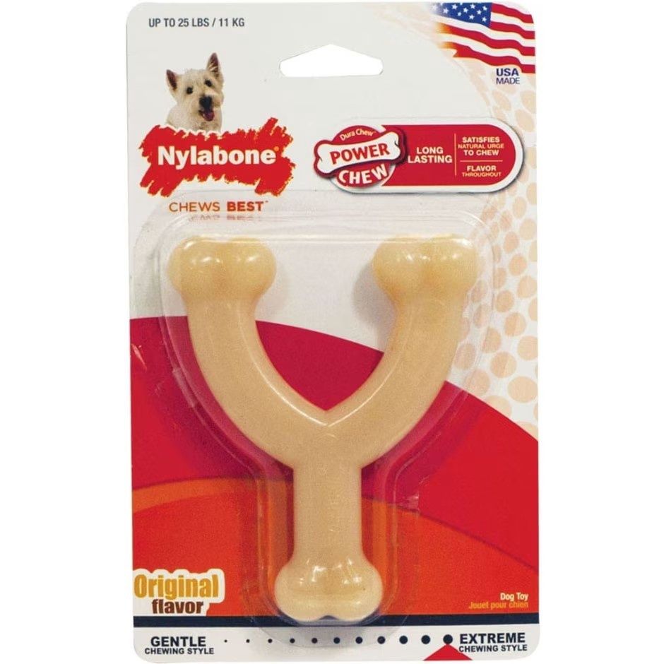 NYLABONE POWER CHEW WISHBONE, Flavor: Original, Size: Reg