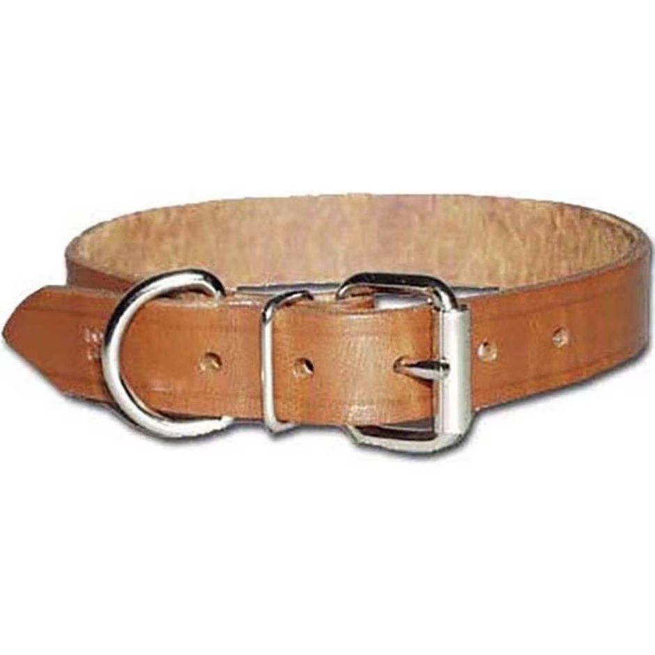 OMNIPET REGULAR BULLY LEATHER COLLAR, Size: 19 in