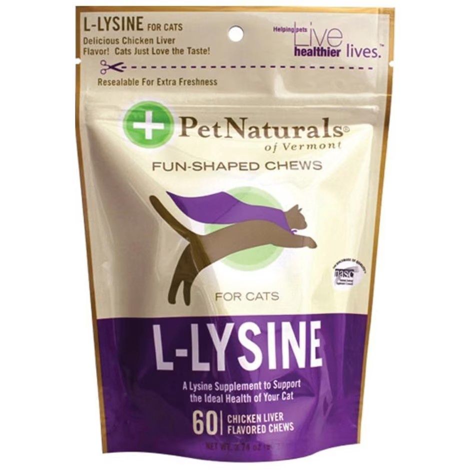 PET NATURALS L-LYSINE CAT CHEWS, Size: 60 ct