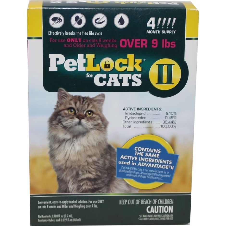 PETLOCK II FLEA &amp; TICK CONTROL FOR CATS, Size: &gt;9 lb