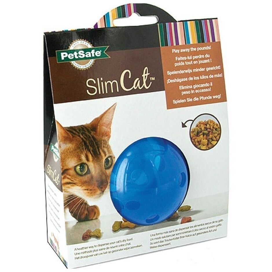 PETSAFE SLIMCAT FOOD DISPENSING BALL, Color: Blue, Size: 2/3 cup