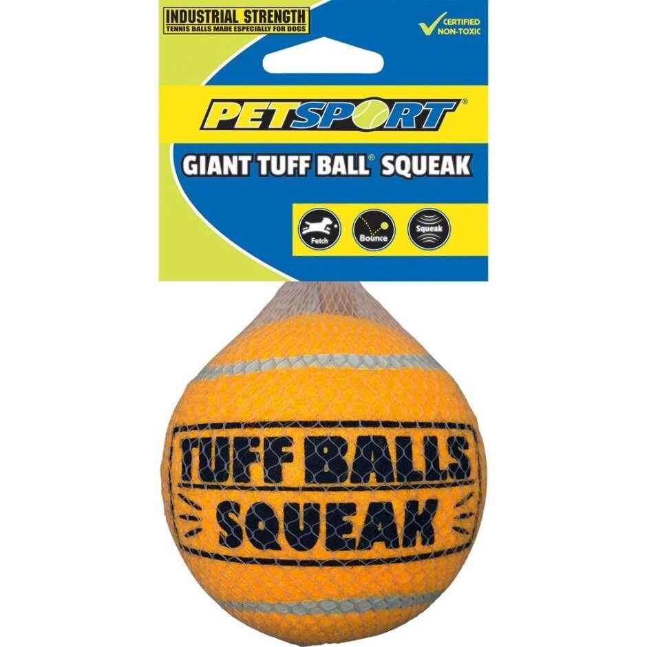 Petsport USA Tuff Ball Squeak Dog Toy - Giant - 1 Pack - (4  Diameter Ball)