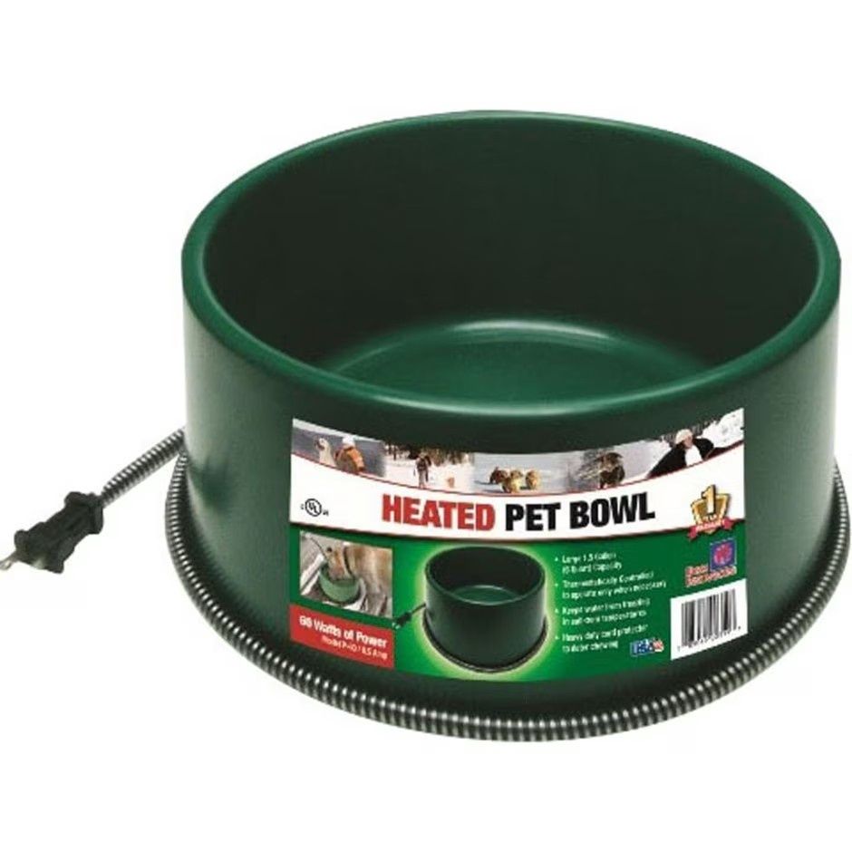 PLASTIC HEATED PET BOWL ROUND, Size: 1.5 gal