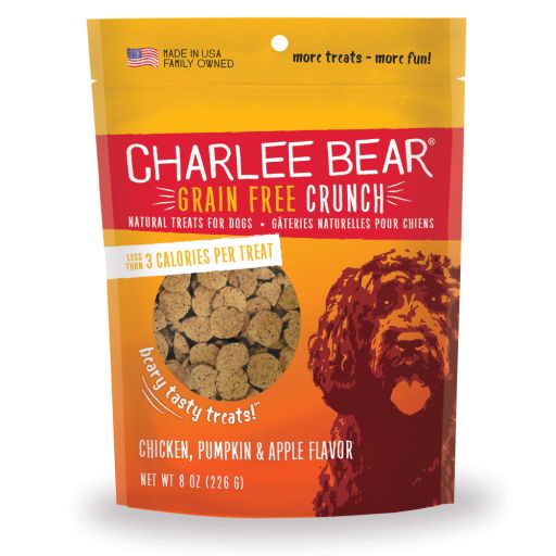 Charlee Bear Bear Crunch Grain-Free Chicken with Pumpkin &amp; Apple Dog Treats  8 Oz
