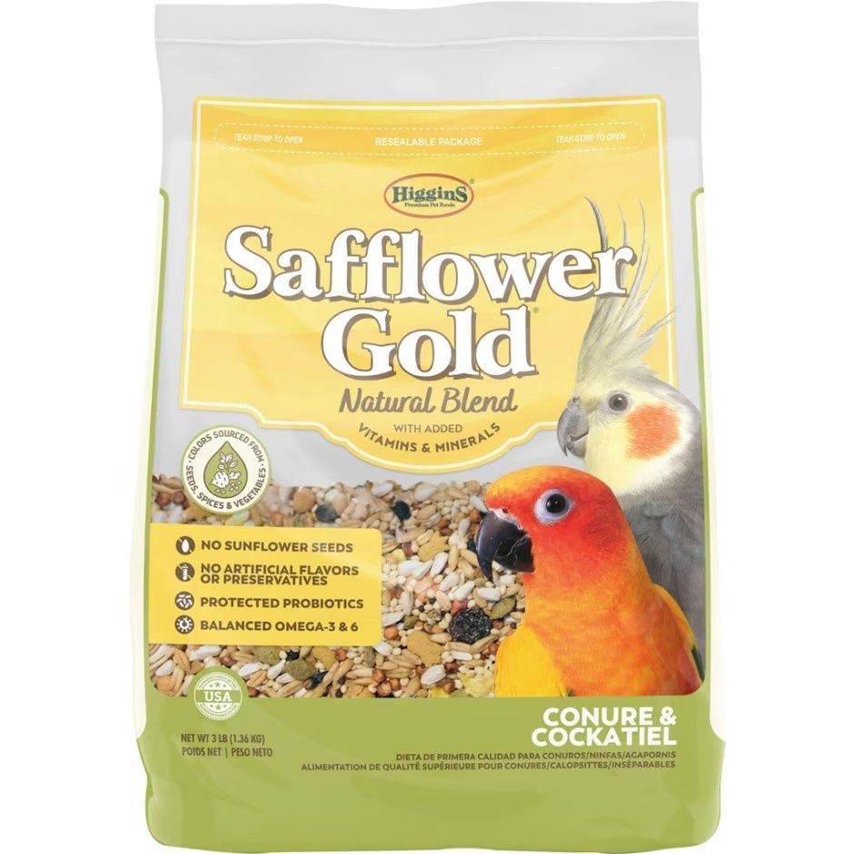 SAFFLOWER GOLD BLEND CONURE &amp; COCKATIEL, Size: 3 lb