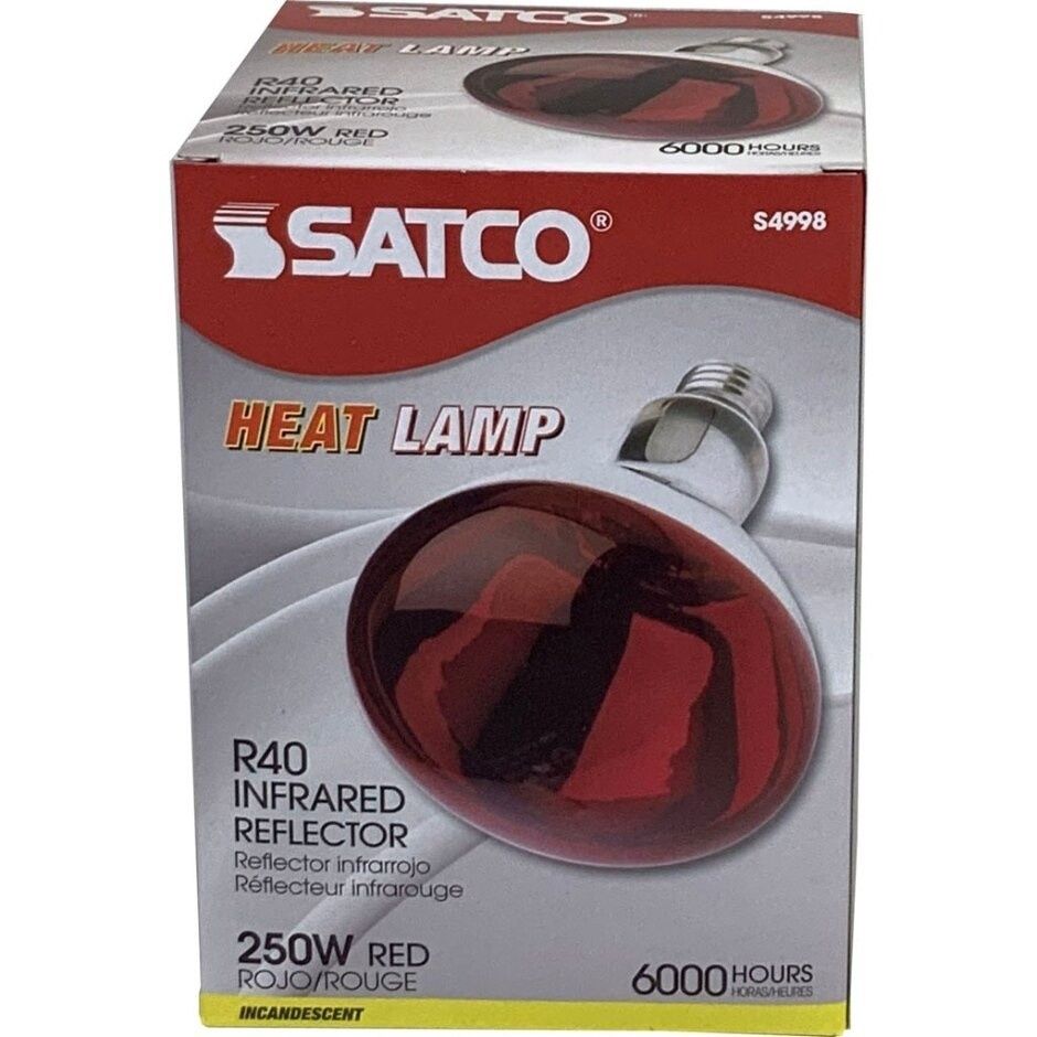 SATCO HEAT LAMP BULB, Color: Red, Size: 250 WATT