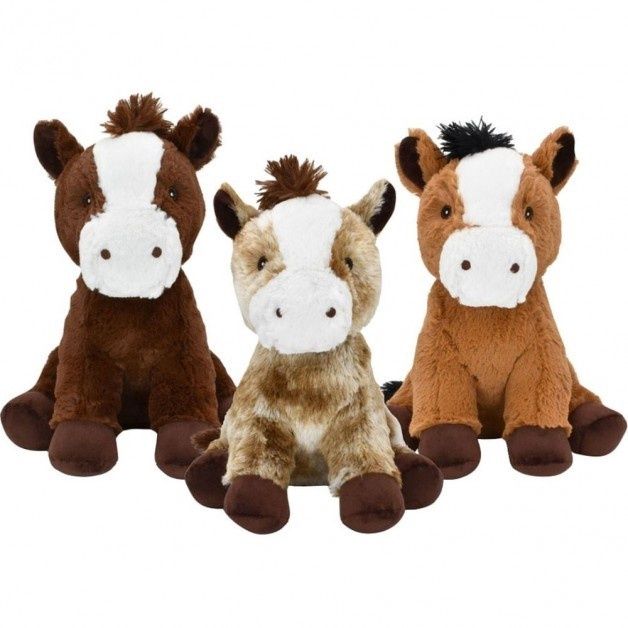 Sitting Horse Dog Toy Brown