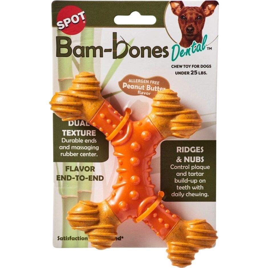 SPOT BAMBONE DENTAL X-BONE Peanut Butter, Size: 6 in