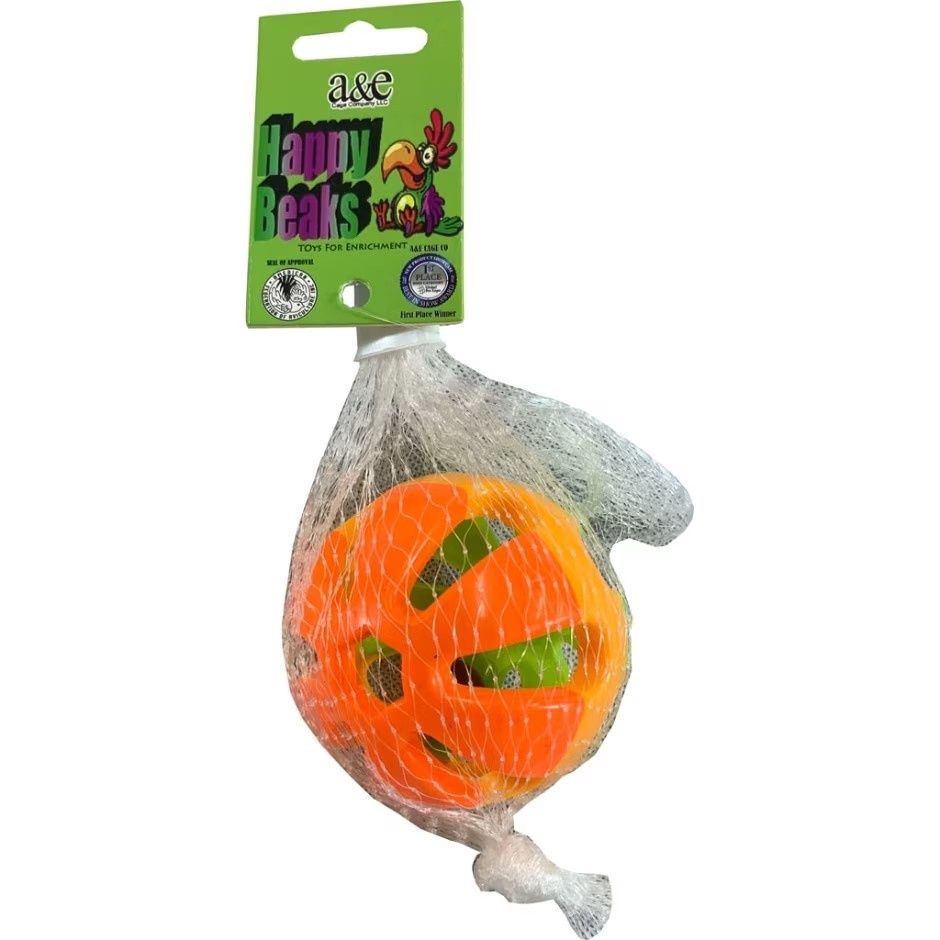 HAPPY BEAKS ROUND RATTLE FOOT BIRD TOY