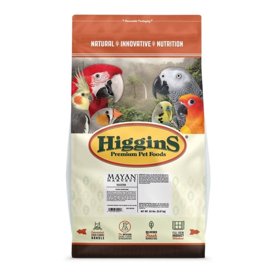 Higgins Mayan Harvest Yucatan Blend Hookbill Bird Food, 20 Lb