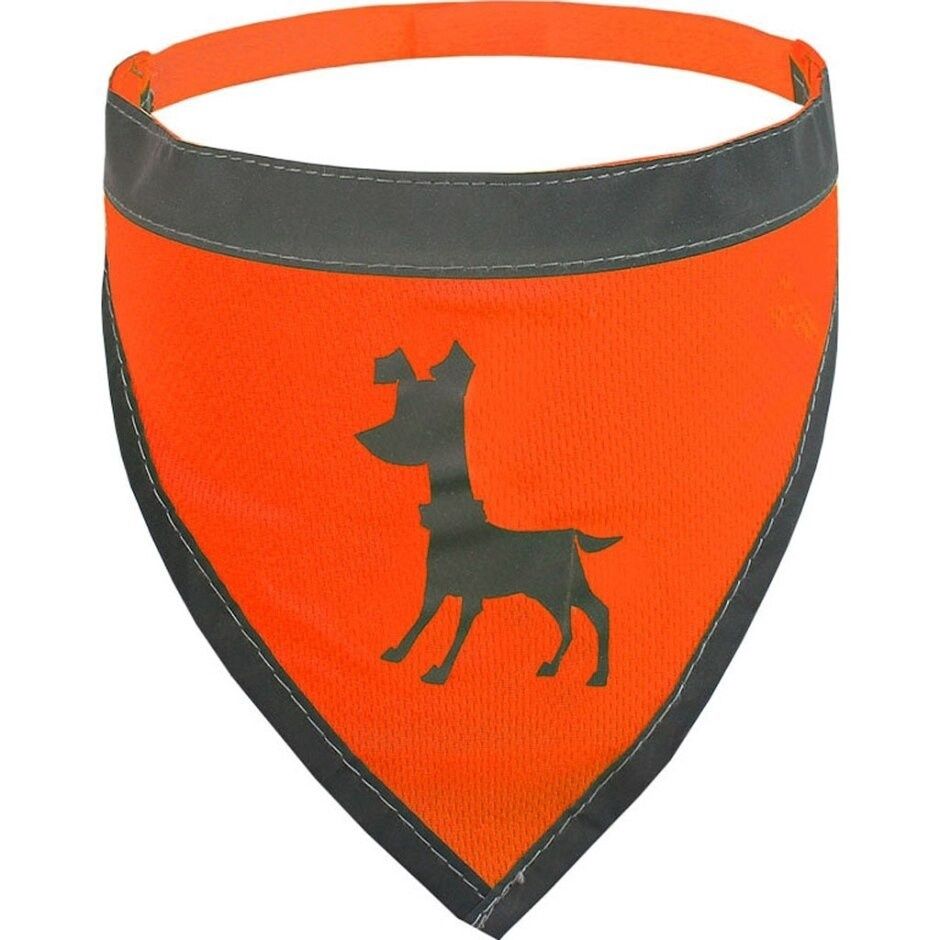 Neon Orange Visibility Dog Bandana, Size: LG