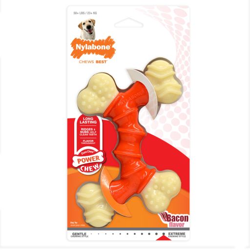 Nylabone Dura Chew Double Bone - Bacon Flavor  Souper - Dogs 50+ lbs
