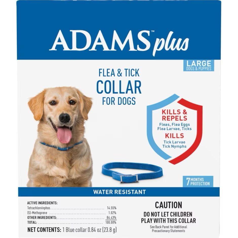 ADAMS PLUS FLEA &amp; TICK COLLAR FOR DOGS &amp; PUPPIES, Size: Large