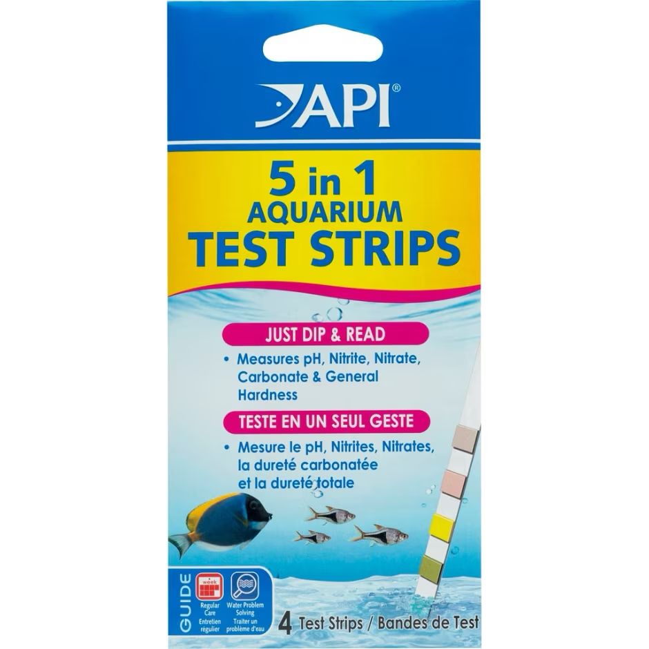 API 5 IN 1 AQUARIUM TEST STRIPS, Count: 4 ct