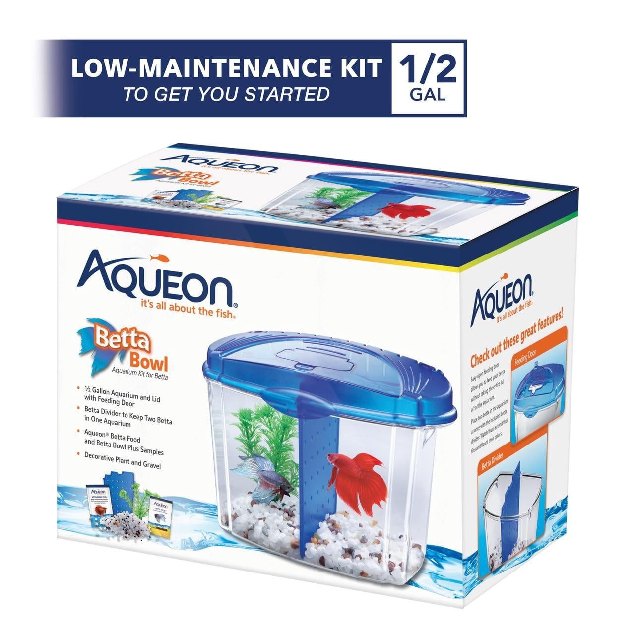 AQUEON BETTA BOWL 0.5 GAL, Color: Blue