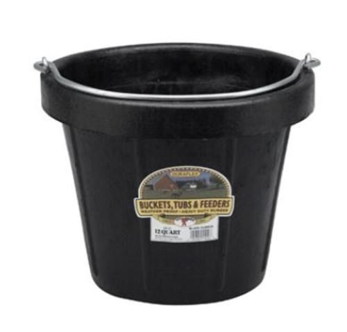Little Giant 12-Quart Flexible All-Purpose Rubber Bucket Pail with Steel Handle