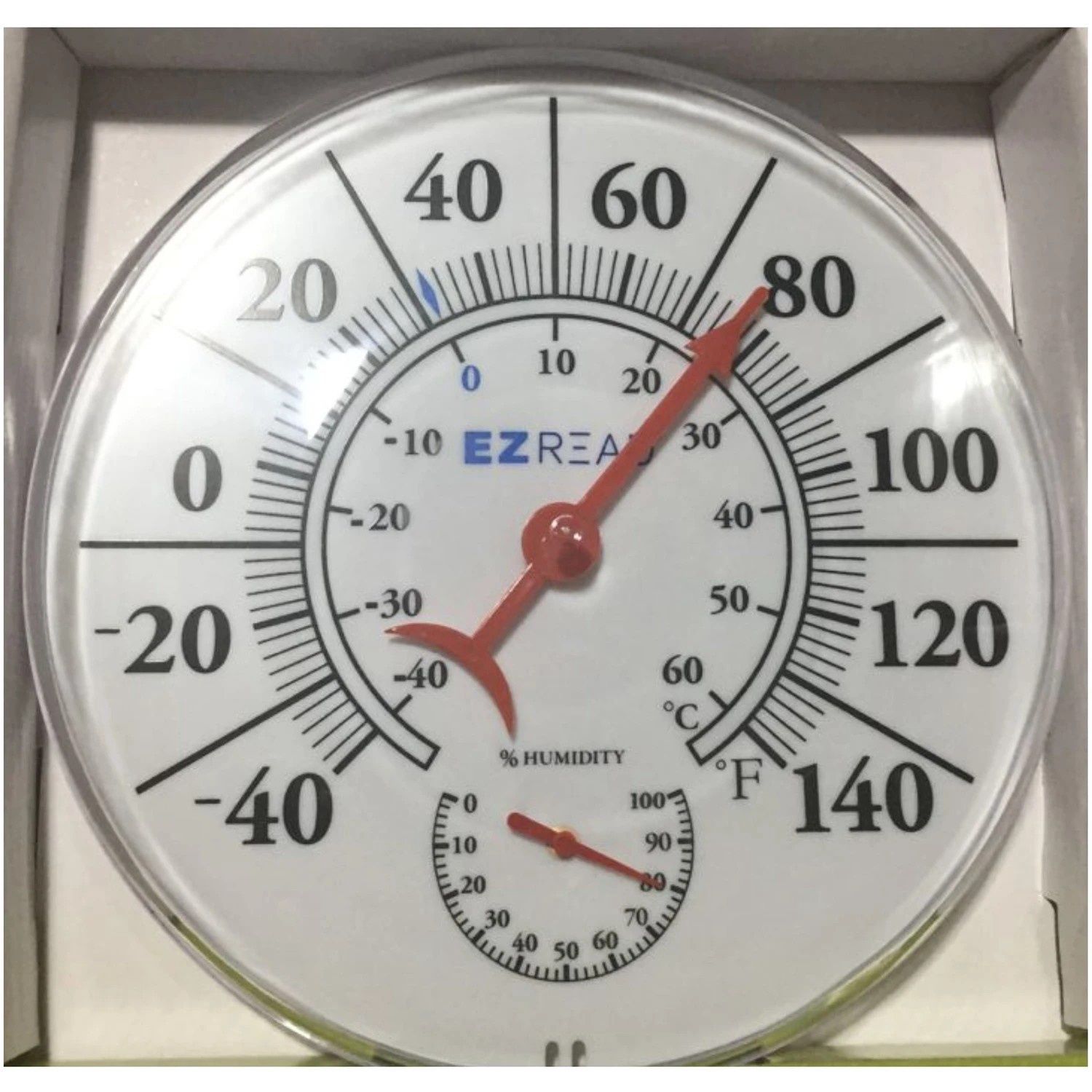 EZRead Indoor/Outdoor Thermometer White 8 in
