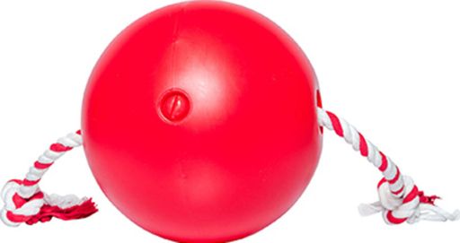 Ethical Dog-Tuggo Ball With Rope- Red 4 Inch