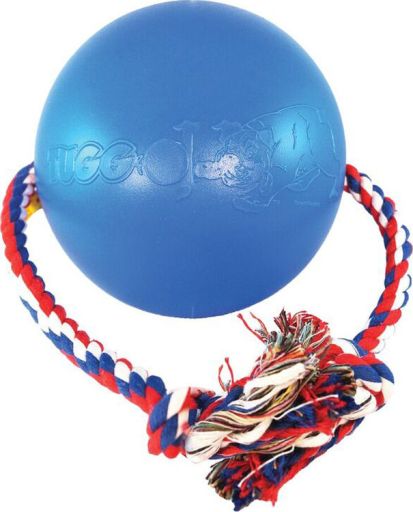Ethical Dog-Tuggo Ball With Rope- Blue 7 Inch