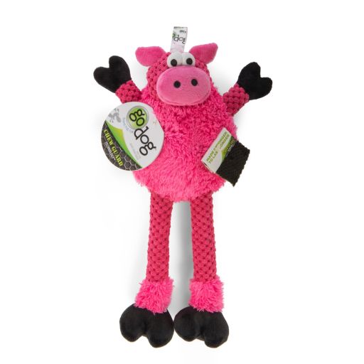 GoDog Checkers Skinny Durable Plush Dog Toy