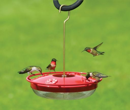 Aspects HummZinger HighView Hanging Hummingbird Feeder, 12 oz - Red
