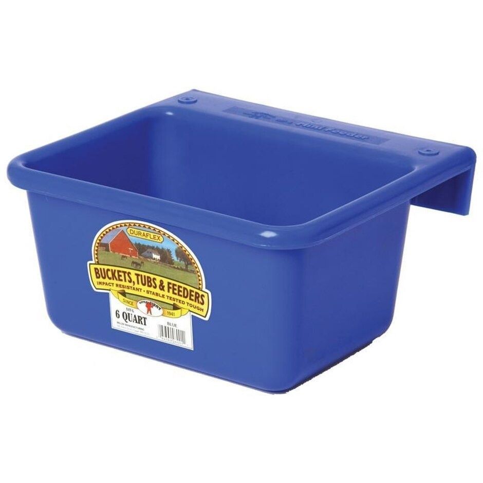 LITTLE GIANT PLASTIC HOOK OVER MINI FEEDER, Color: Blue