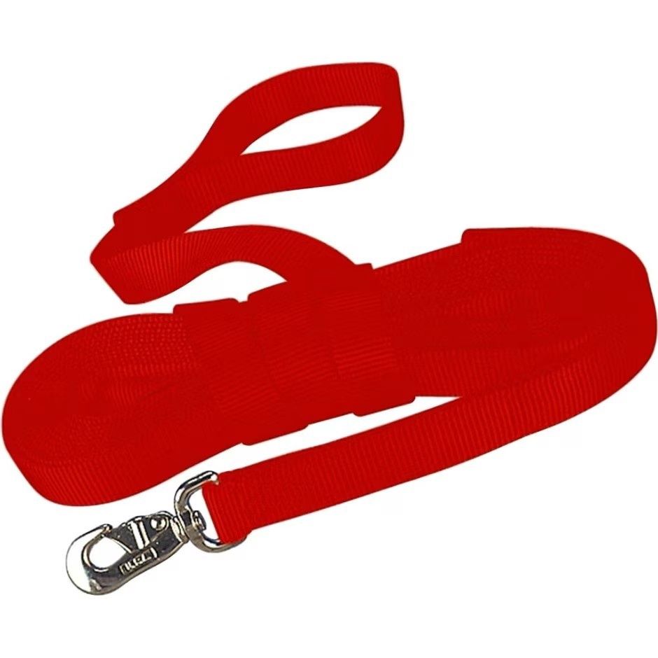 HAMILTON SINGLE THICK LUNGE LINE W/SWIVEL-RED