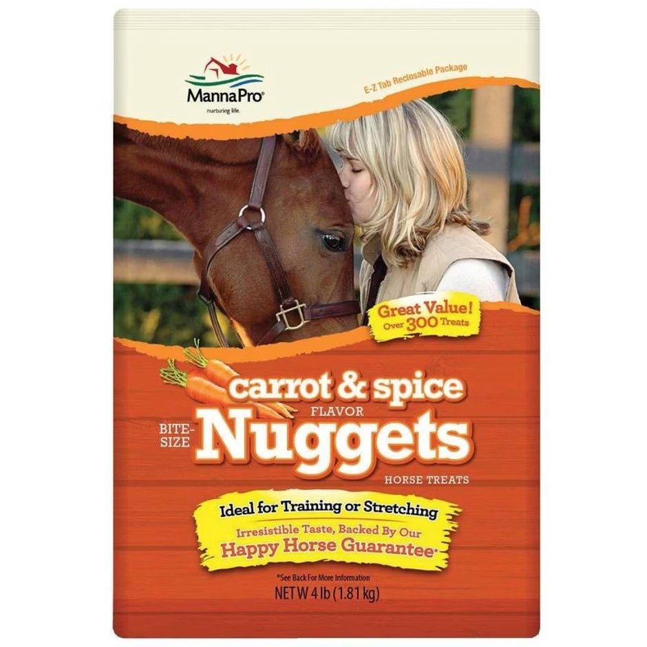 Manna Pro Bite Size Nuggets Horse Treats /Carrot and Spice -4 lbs