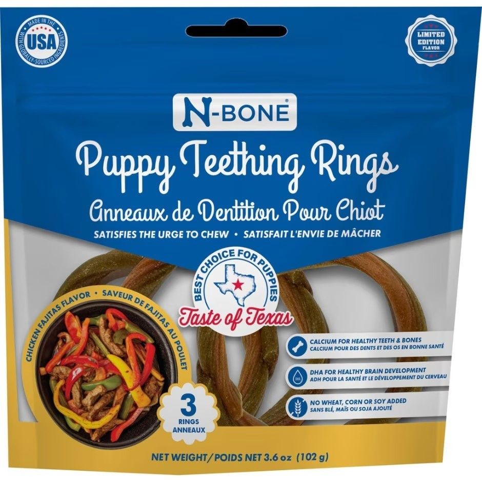 N-Bone Taste of Texas Teething Ring Chicken-3 Ct