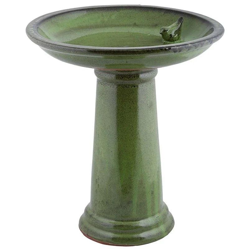 Esschert Ceramic Bird Bath-Green
