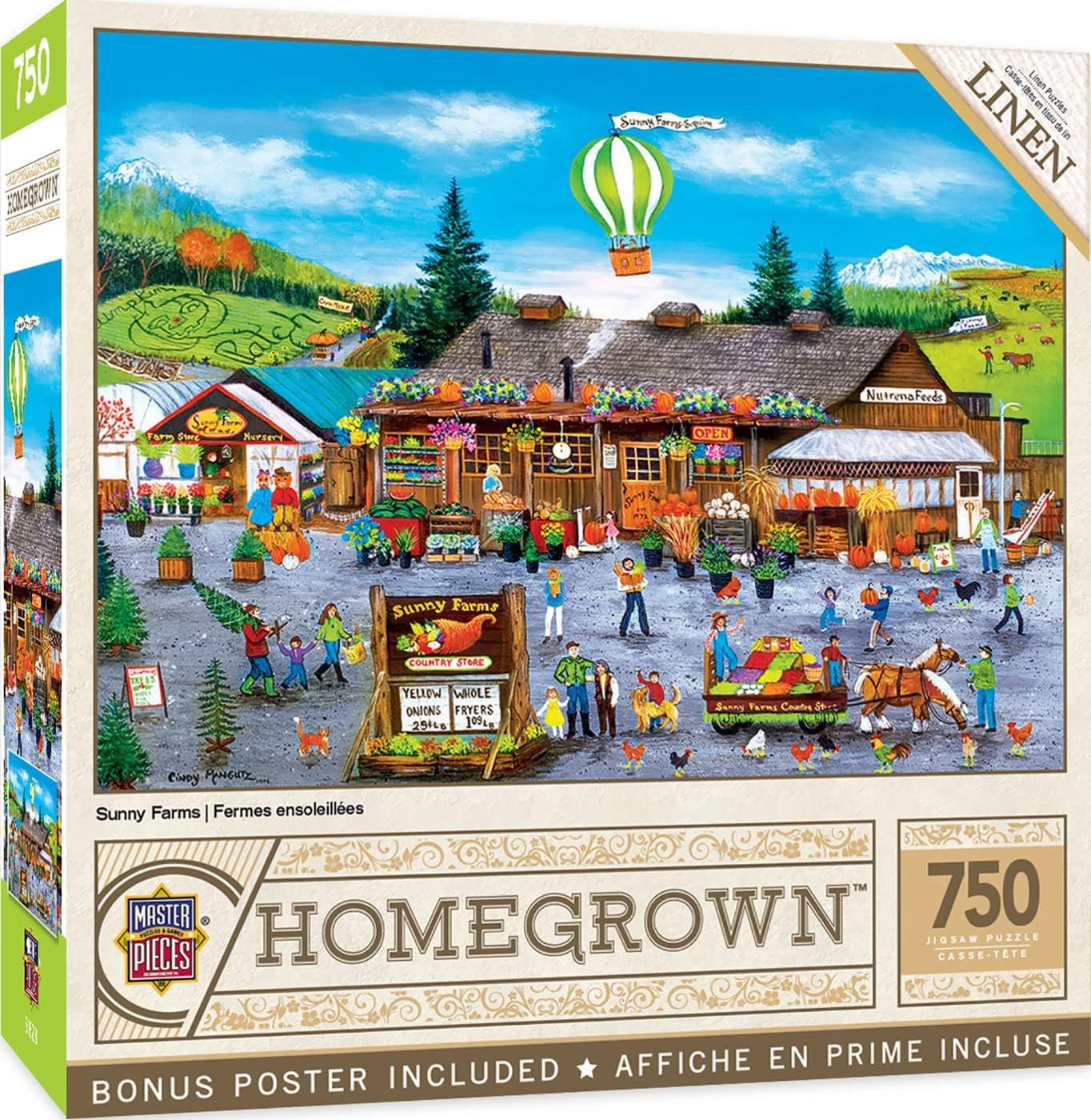 Masterpieces 750 Piece Jigsaw Puzzle for Adults and Family - Sunny Farms - 18&quot;x24&quot;