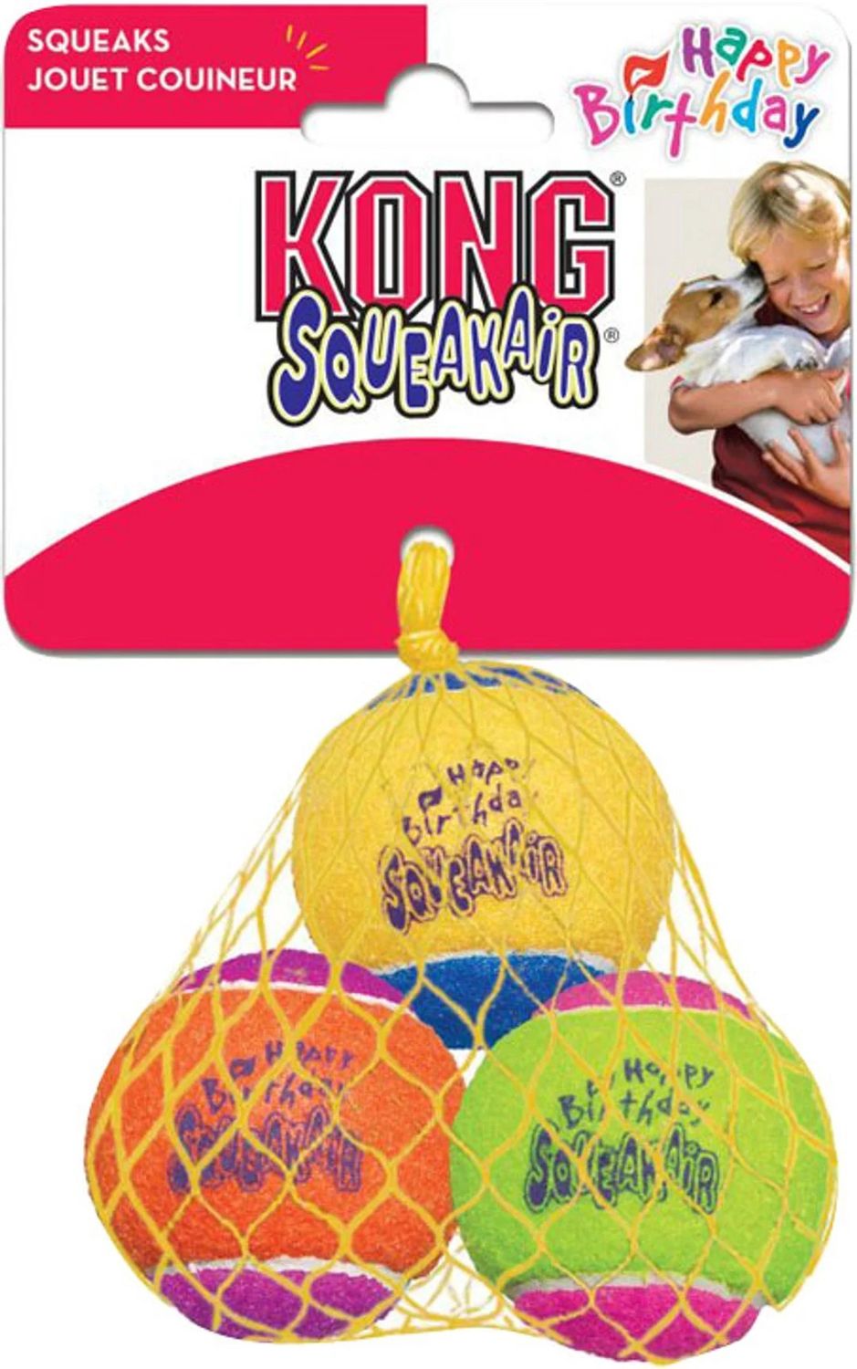 KONG AirDog Squeakair Birthday Balls Dog Toy, Size: Medium
