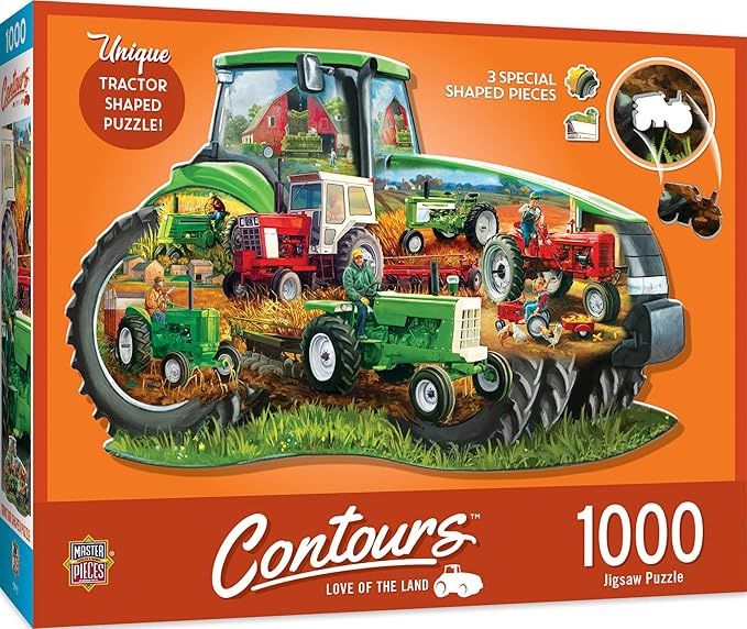 MasterPieces 1000 Piece Jigsaw Puzzle for Adults, Family, Or Youth - Tractor Shape - 38.5&quot; x26.5